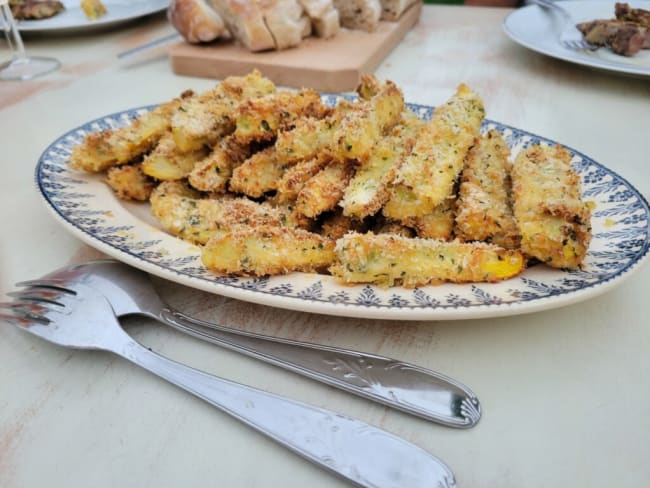 Courgettes panées au four