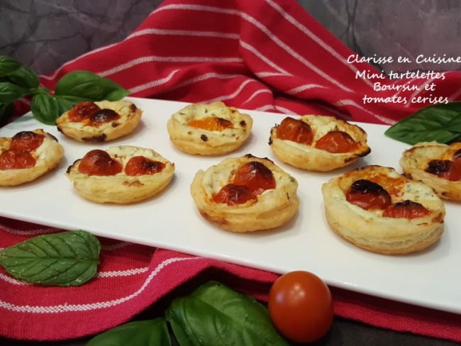 Mini tartelettes feuilletées Boursin et tomates cerises