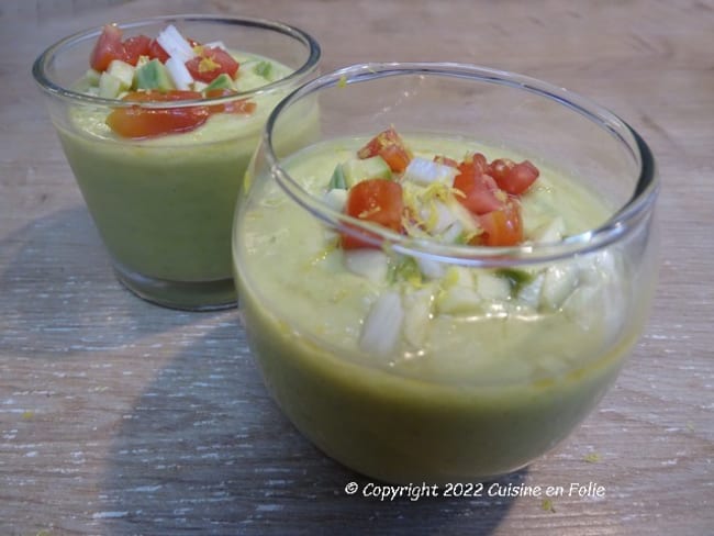 Velouté de courgettes douces à l'indienne