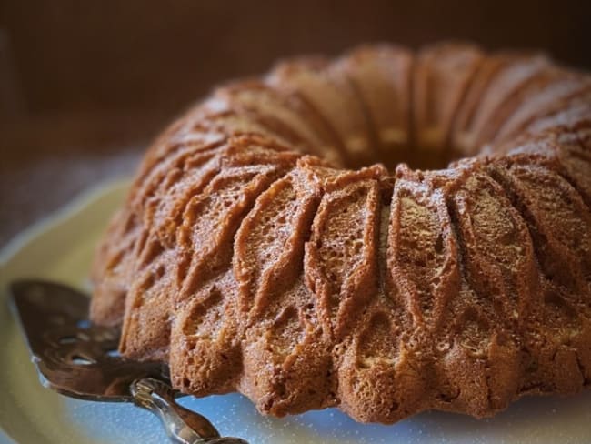 Le quatre quarts au sucre roux de Ph. Conticini avec de la vanille et un peu de rhum dedans