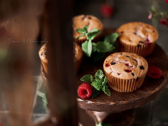 Muffins framboises et chocolat blanc