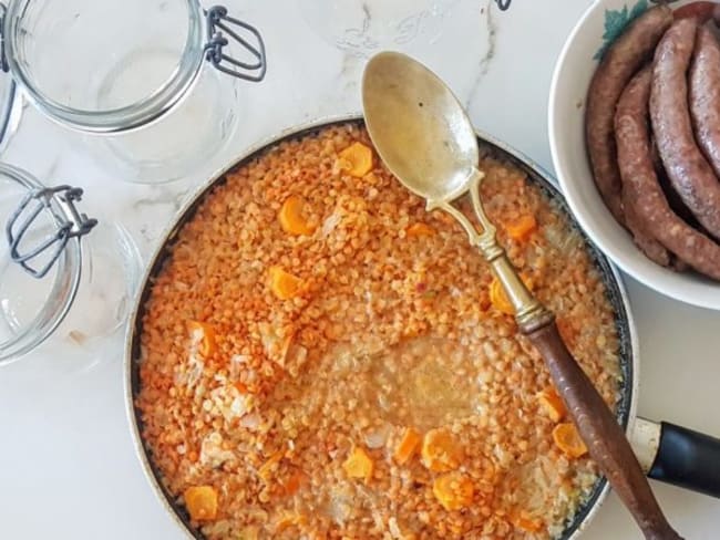 Conserves lentilles aux saucisses stérilisées