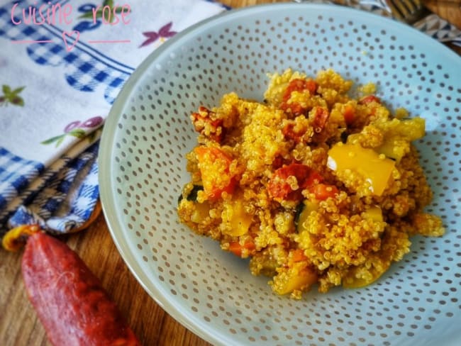 One pot de quinoa aux légumes et chorizo (à l’autocuiseur, Cookeo, Cosori ou Instant Pot)