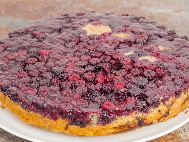 Gâteau renversé aux mûres et à la ricotta