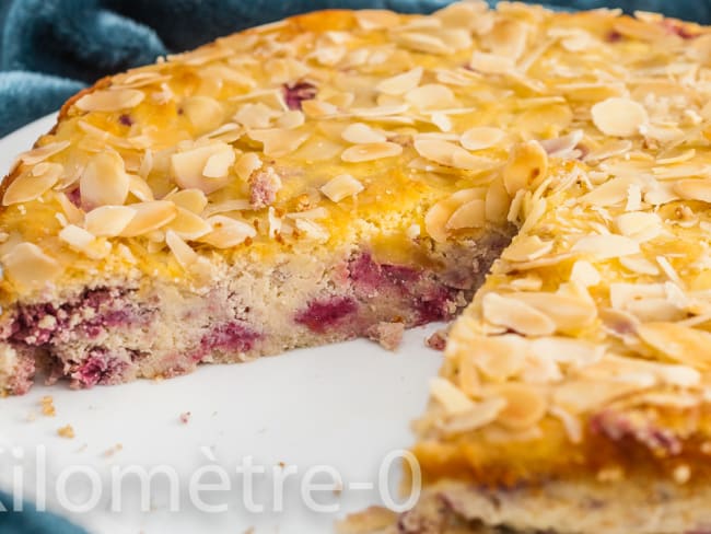 Gâteau facile à la ricotta, framboises et limoncello