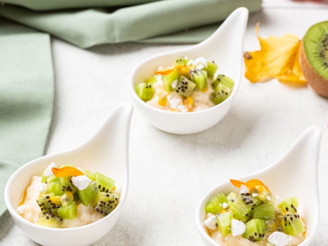 Riz au lait de coco et kiwi