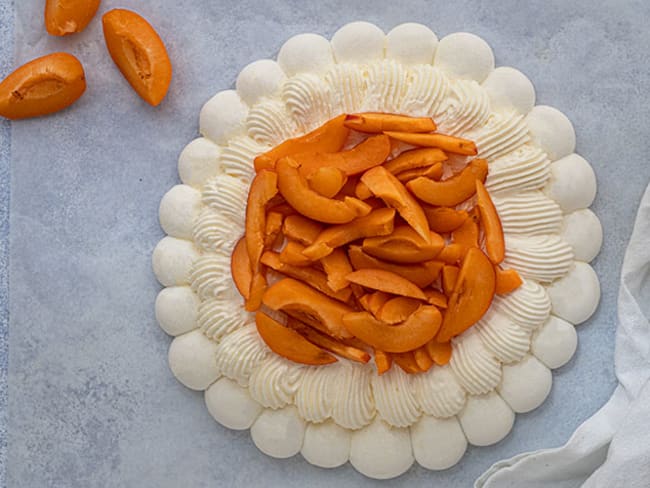 Pavlova abricots et fleur d'oranger