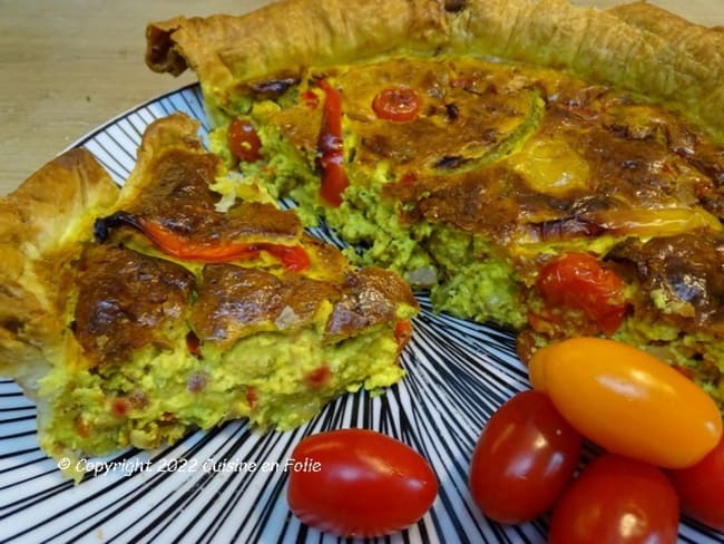 Quiche provençale Ricotta, poivrons, tomates cerises, Tomme de brebis et origan