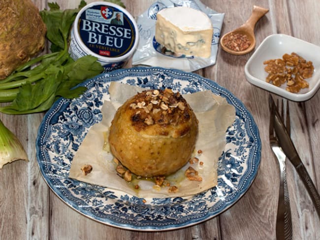 Céleri-boule farci au fromage Bresse Bleu