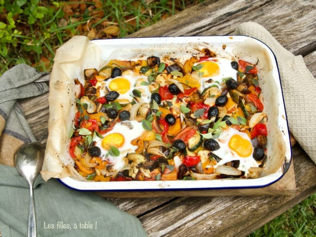 Ratatouille aux oeufs au four pour terminer l'été en beauté