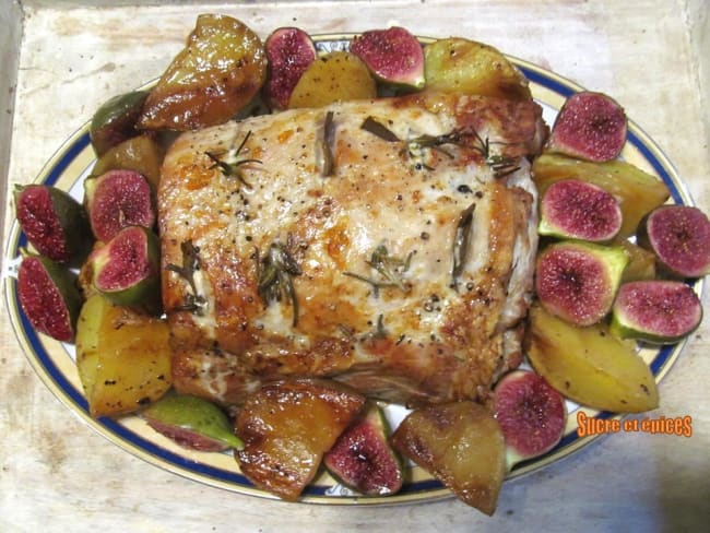 Rôti de porc aux pommes de terre et aux figues