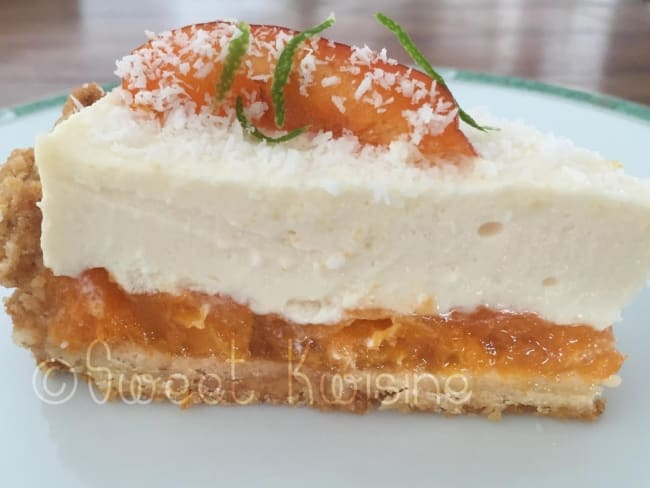 La tarte aux abricots et mousse de noix de coco d'après Claire Heitzler