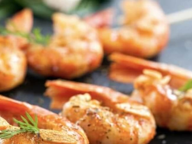 Gambas marinées et grillées