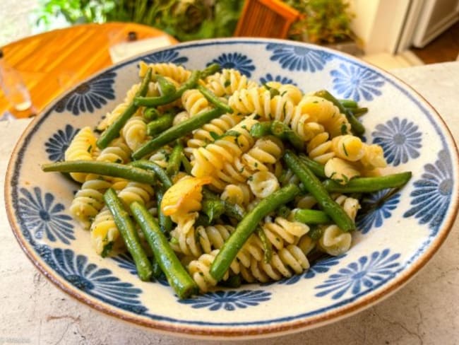 Pasta con fagiolini : des pâtes aux haricots verts