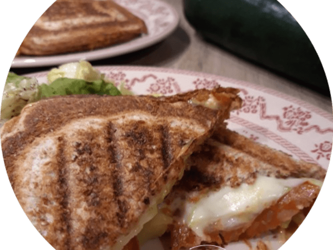 Croque-monsieur chorizo et courgette