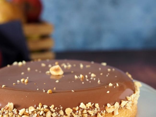 Tarte Chocolat et Caramel Noisette