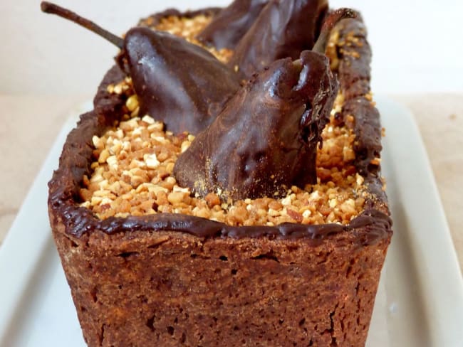 Pâté en croûte au chocolat, poire et crème de marrons