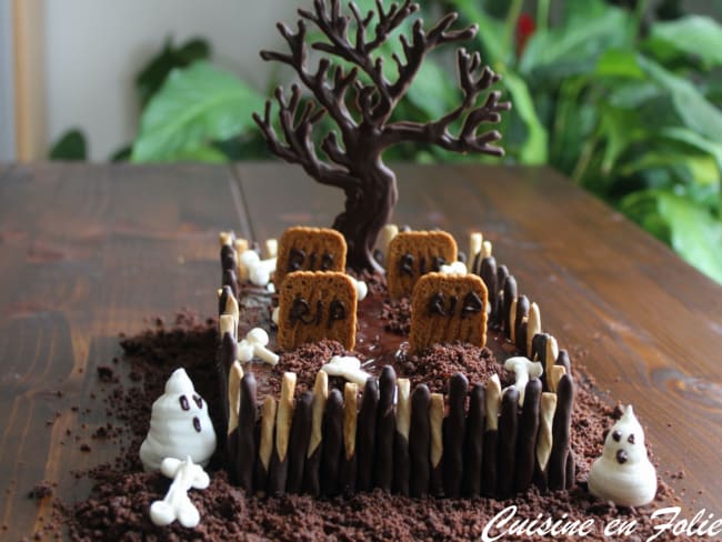 Gâteau cimetière Halloween