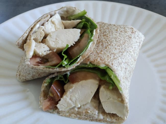 Wrap poulet-crudités