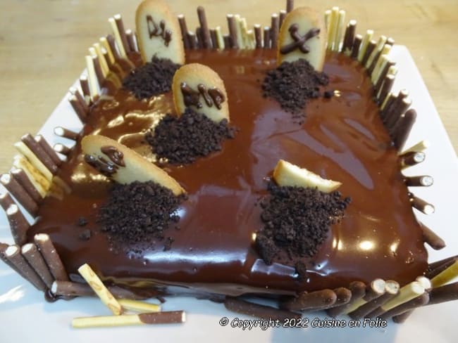 Gâteau "cimetière" pour une horrible fête d'Halloween