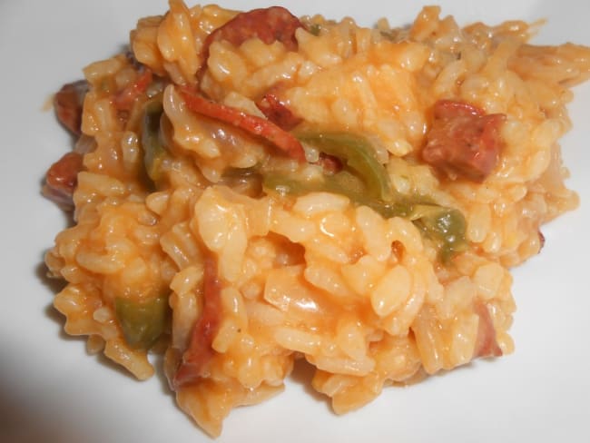 Risotto poivron et chorizo