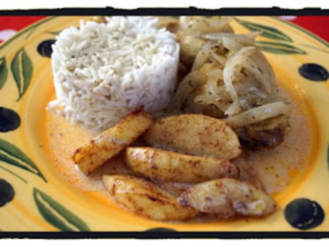 Poulet sucré-salé au cidre et aux pommes