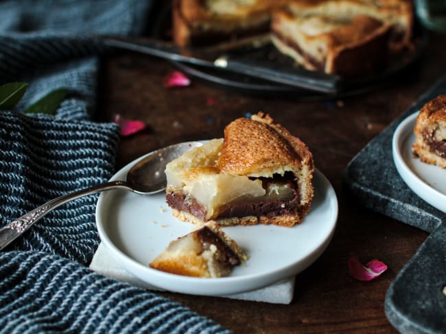 Tarte poire chocolat et amande