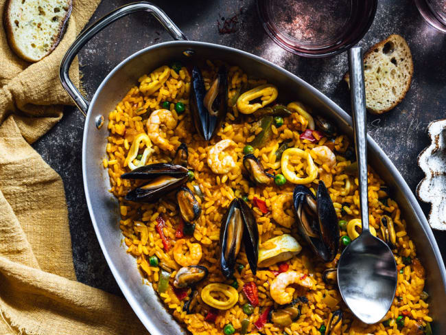 Paella de fruits de mer