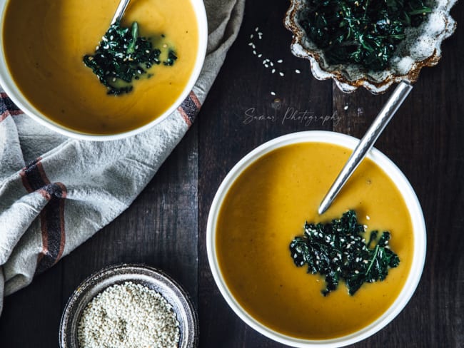 Recette de soupe de légumes d'automne