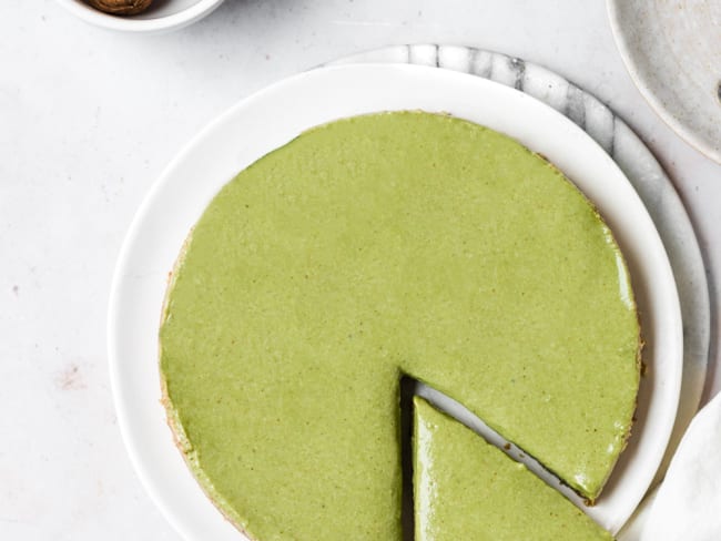 Gâteau au matcha vegan sans cuisson