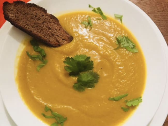 Velouté de potiron au curry, cumin et cannelle