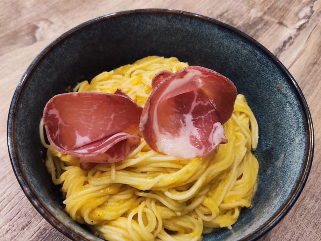 Spaghetti à la crème de courge butternut