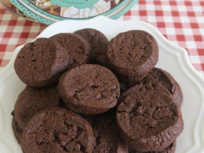 Sablés au chocolat et à  la fleur de sel