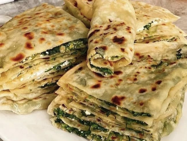 Gozleme Turc aux épinards et à la feta