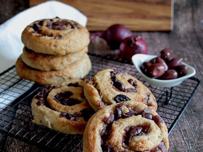 Roulés oignons épicés, sans gluten, ni lait, ni œuf