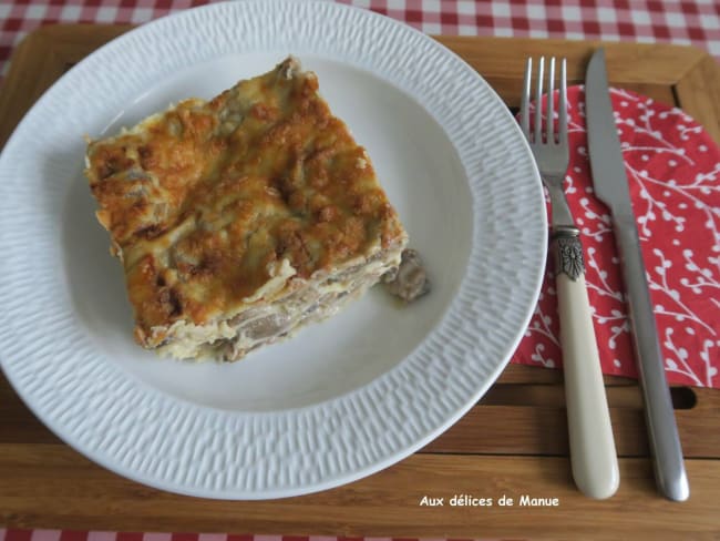 Lasagnes aux champignons de Paris, béchamel et fromage