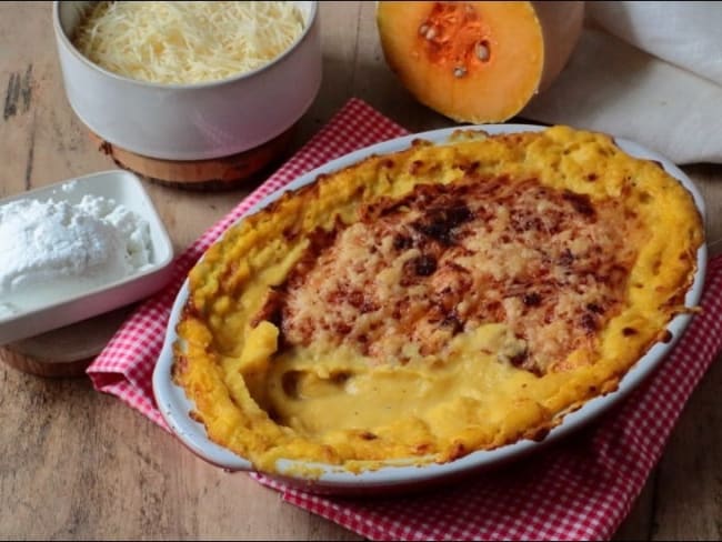 Gratin de courge butternut au chèvre