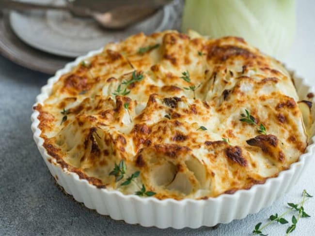 Gratin de fenouil et de fromage de chèvre