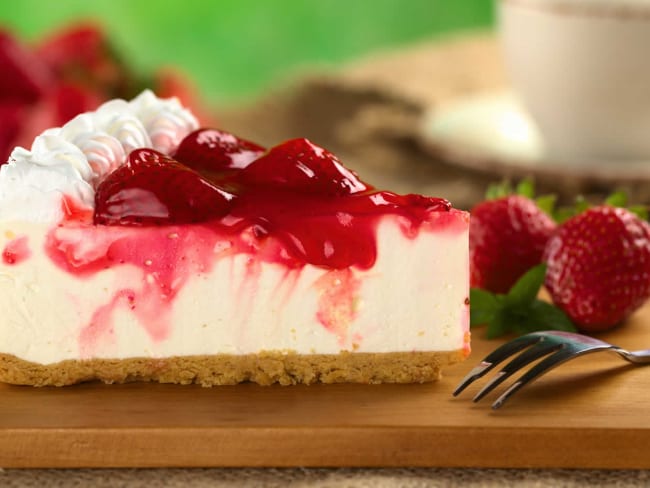 Cheesecake sans cuisson aux fraises