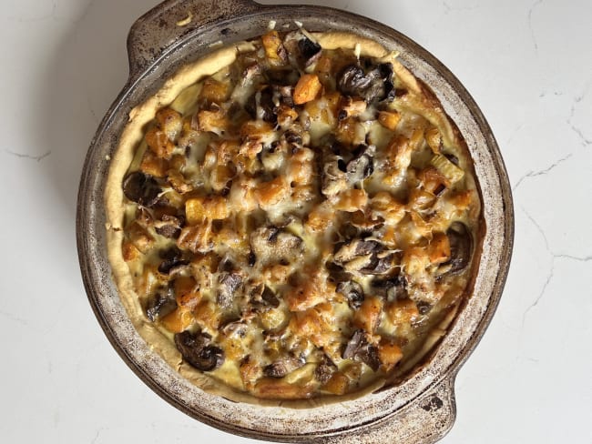 Quiche d'automne aux champignons et butternut