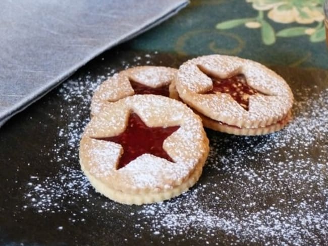 Sablés linzer à la confiture de Framboise