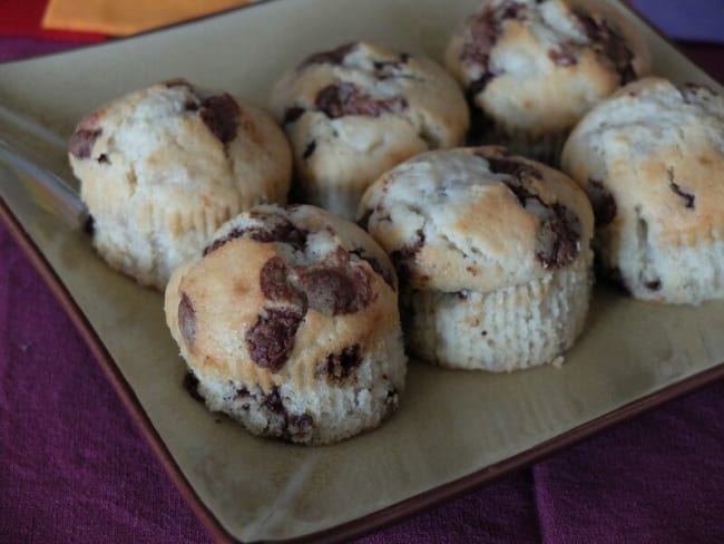 Muffins à la banane et chocolat pour un goûter