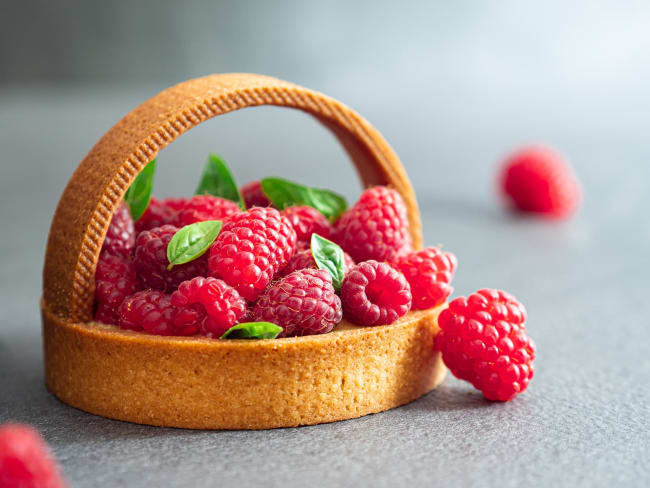 Tarte aux framboises vegan,sans oeufs, sans lactose