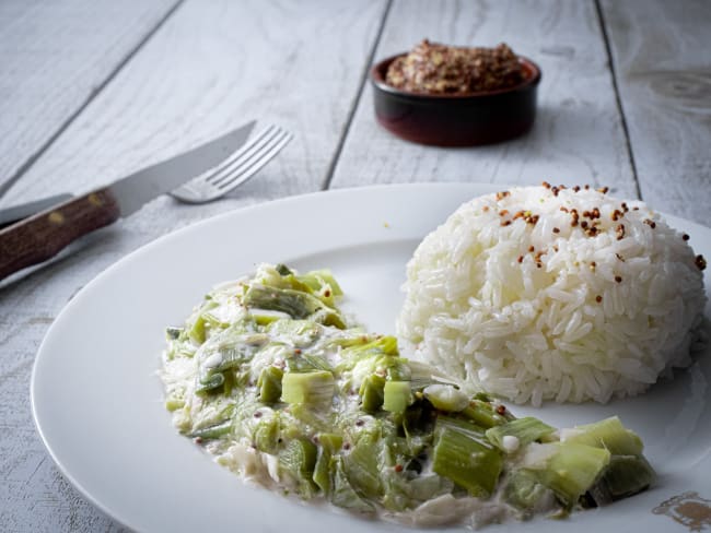 Fondue de poireaux vegan,sans oeufs, sans lactose