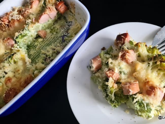 Clafoutis aux brocoli et saucisses de Strasbourg appréciée même par les enfants !