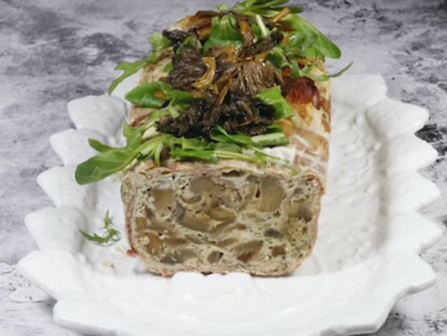 Terrine de champignons et jambon cru