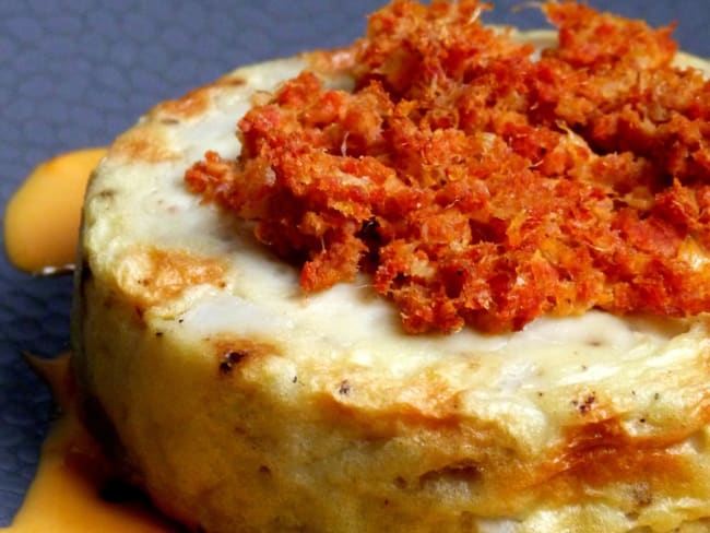 Flans de topinambours, sauce chorizo - Un beau contraste de saveurs