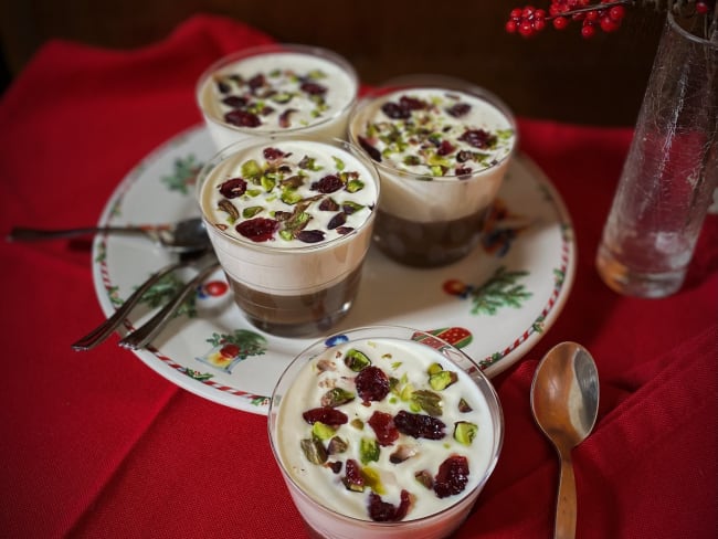 Panna cotta à la crème de marron et fruits secs