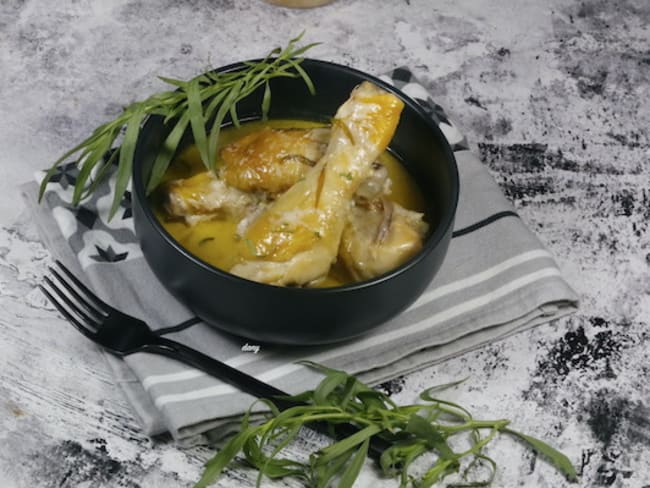 Poulet à l'estragon et à la liqueur au citron limoncello