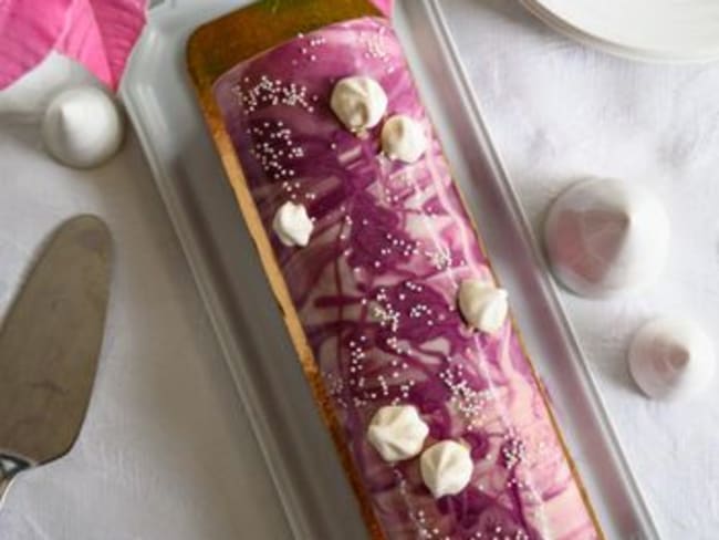 Bûche "Myrtille coquine" d'après Christophe Felder